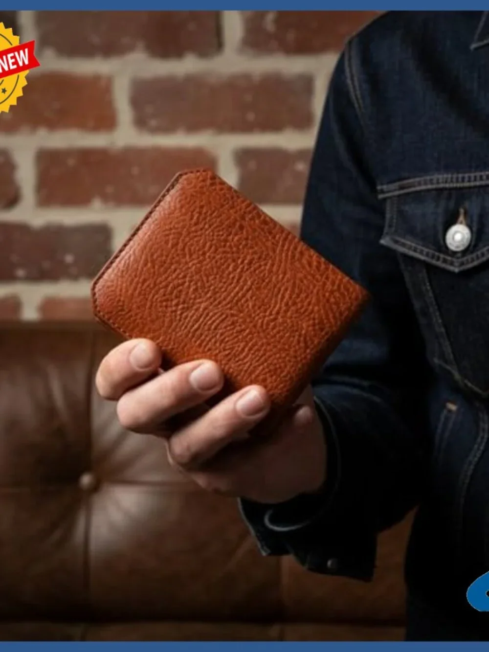 Handmade Full Grain Leather Slim Bifold Wallet for Men with 7 Card Slots